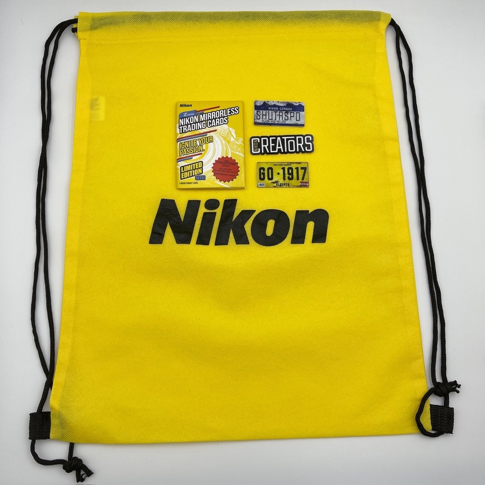 NEW Nikon yellow string bag mirrorless trading cards black yellow stickers
